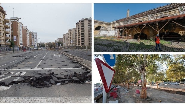La huelga de transporte afecta a las principales obras municipales de Sevilla