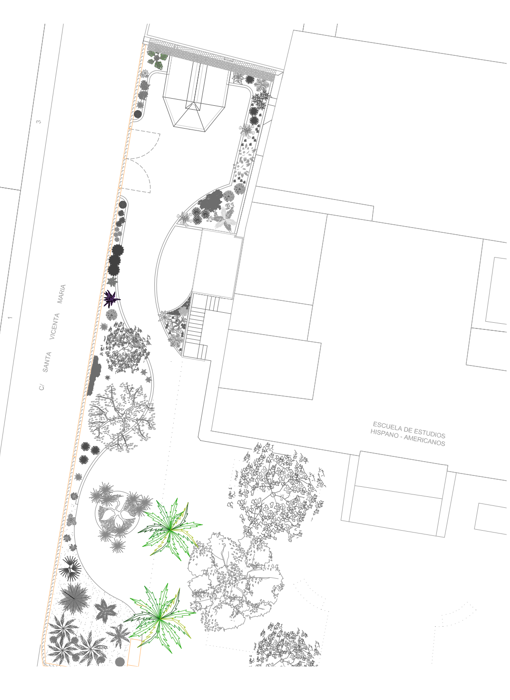 Plano del futuro jardín americano