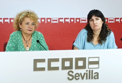 Marta Raya (derecha de la imagen) y Mª Paz Vargas durante la rueda de prensa