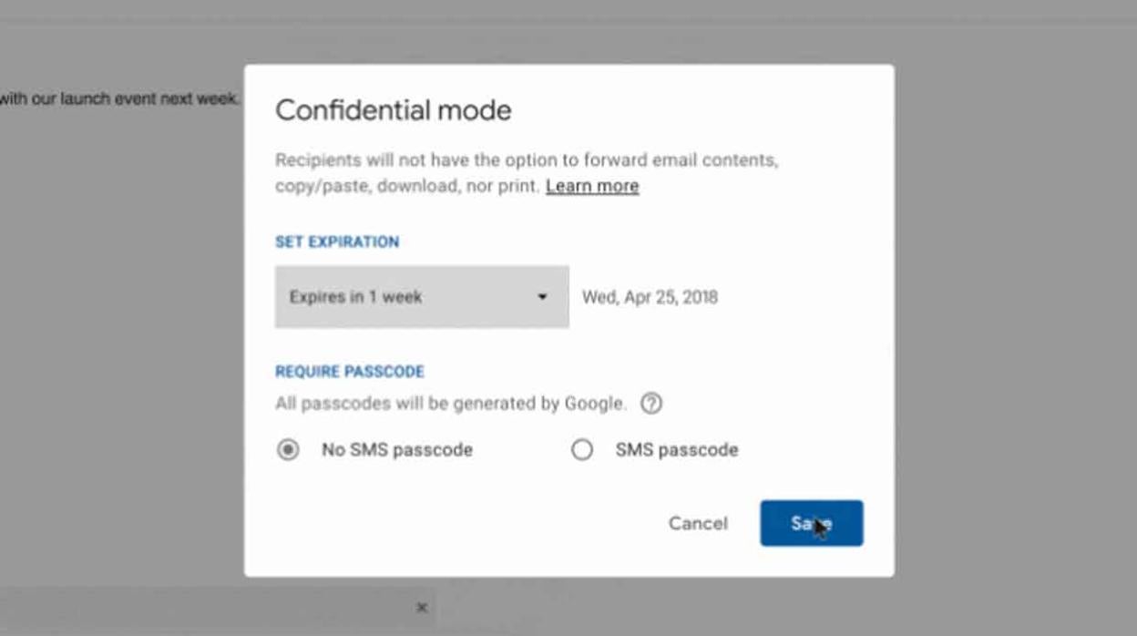 El modo confidencial de Gmail es muy fácil de usar