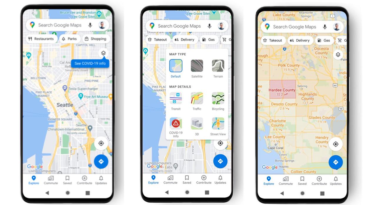 Google Maps ya cuenta con una capa para informar del COVID-19