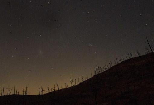 Cielo nocturno de lluvia de estrellas