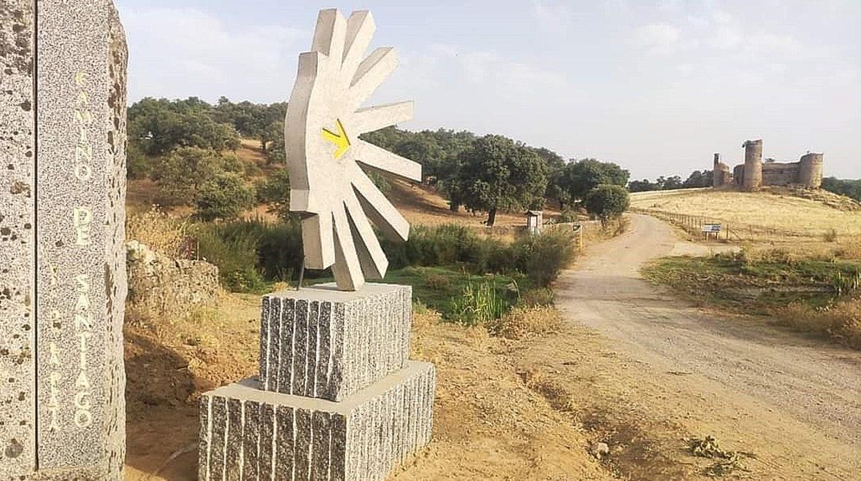 La Concha del Camino de Santiago en El Real de la Jara, límite de Andalucía.