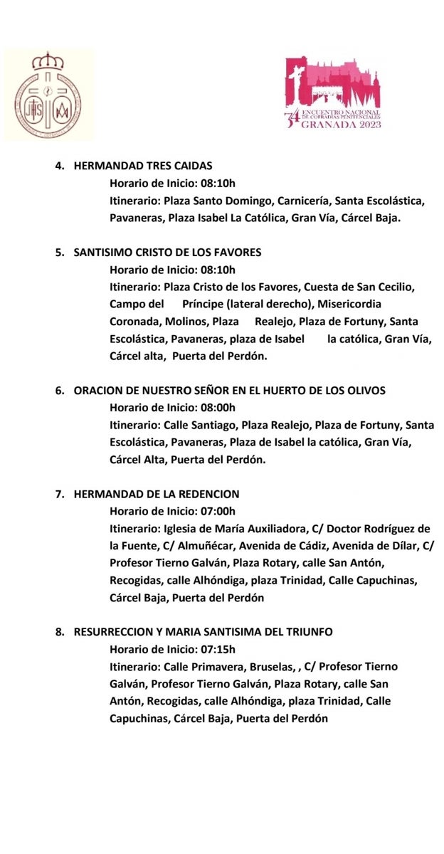 Los pasos de la procesión magna de Granada se trasladarán a la Catedral el día 11 por la tarde y la mañana del 12