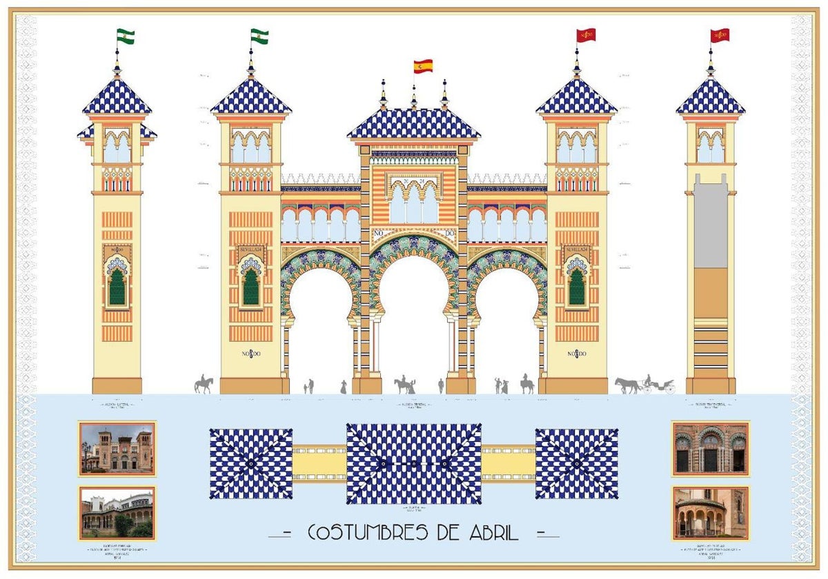 Todos los detalles de la portada de la Feria de Abril de 2024