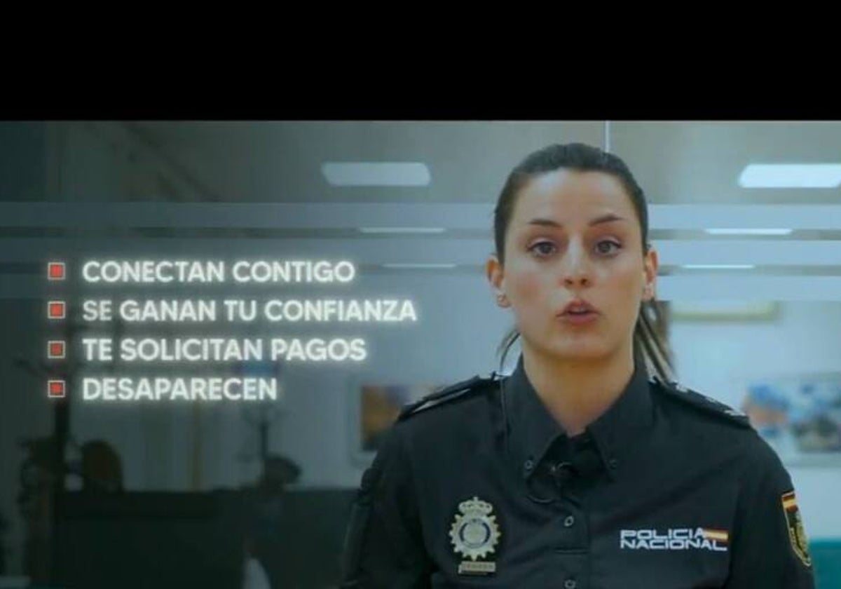 Imagen extraída del vídeo con consejos que ha difundido la Policía Nacional