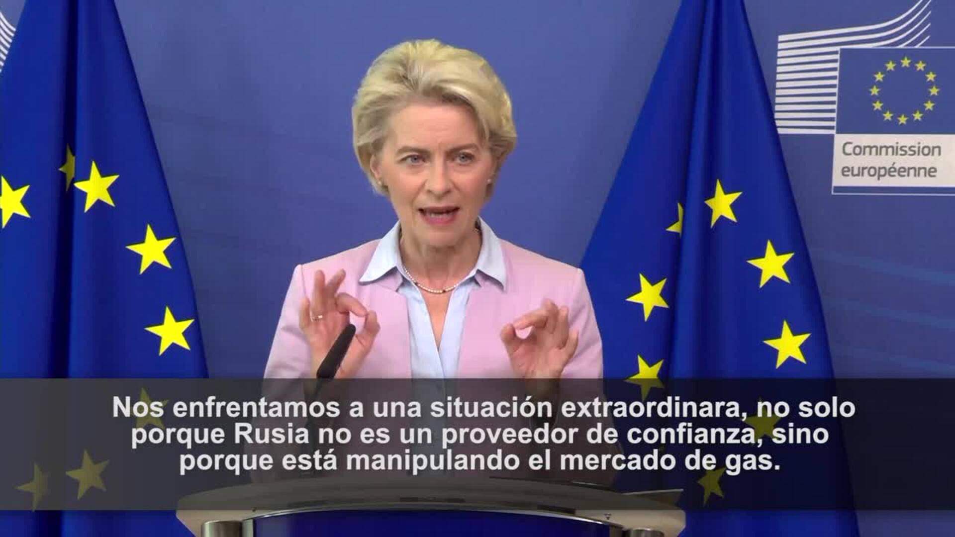 Von der Leyen pide limitar el precio del gas ruso y tasa de solidaridad a las energéticas