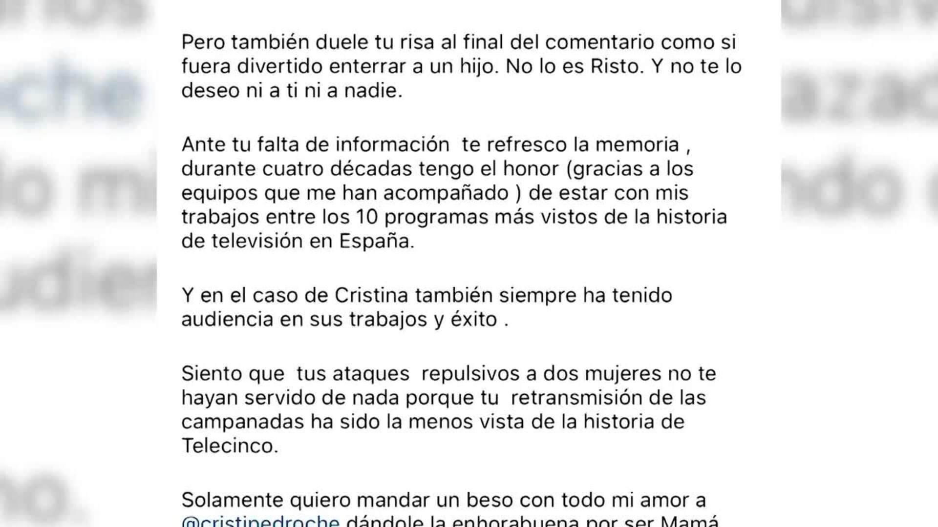 Ana Obregón estalla contra Risto Mejide: "No todo vale"