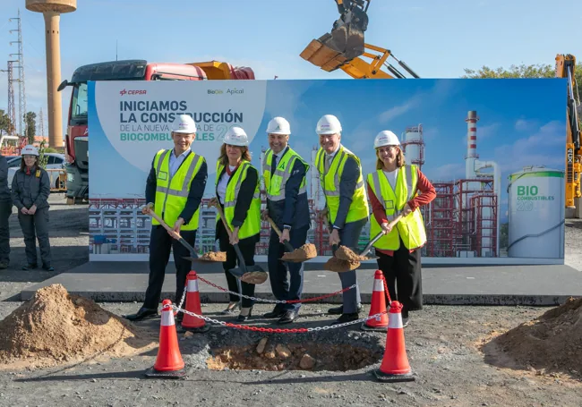 Primera piedra de la nueva planta de biocombustibles de Cepsa en Huelva.