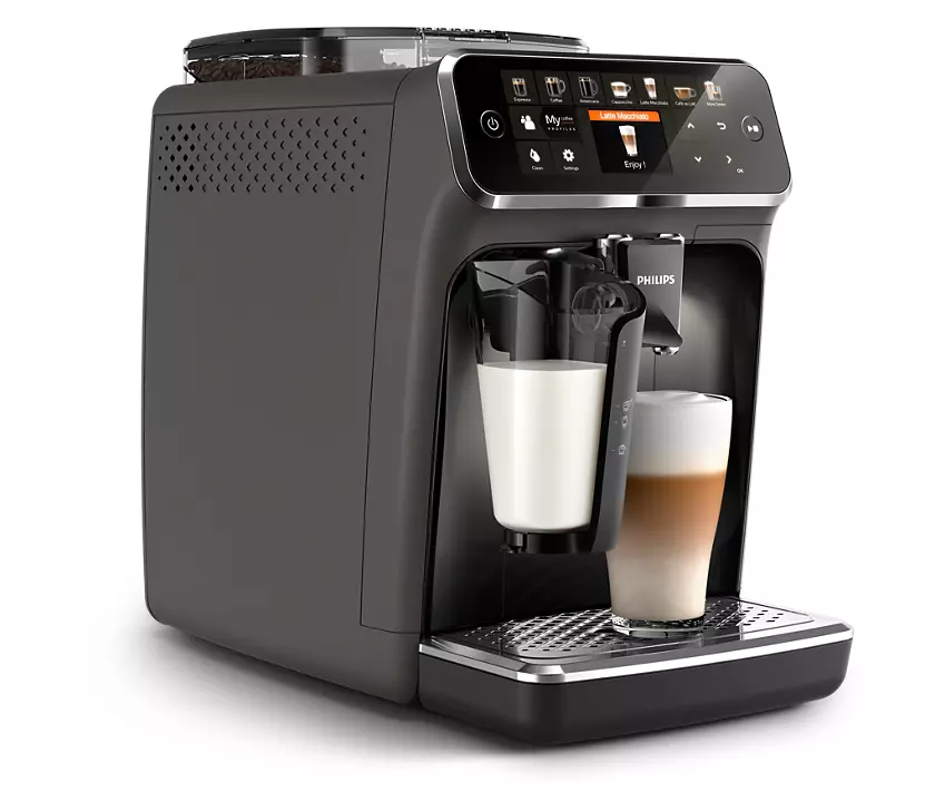 La cafetera 5400 Series de Philips es el mejor regalo para triunfar con tu madre en un día tan especial y ayudarle a que todas las mañanas sepan al mejor café.
