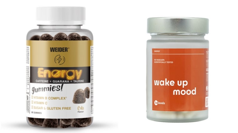 Suplementación para tener energía: Energy, de Weider y Wake up mood de Be Levels.