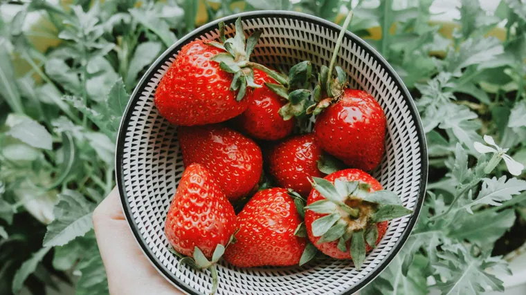 Strawberries are rich in vitamin C.