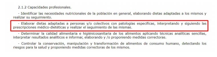 Real Decreto 536/1995 que crea la FP en Dietética