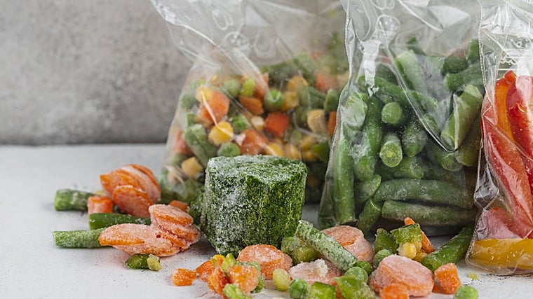 Verduras y hortalizas congeladas.