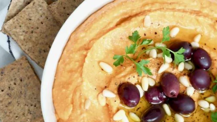 Hummus de pimientos.