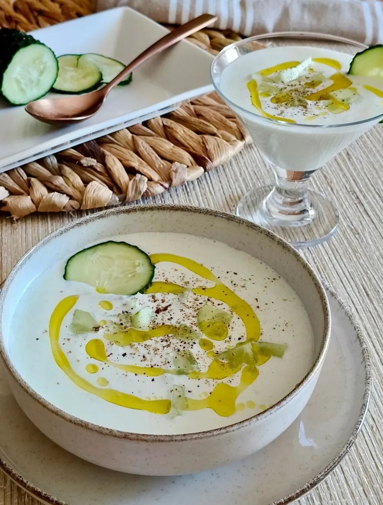 Gazpacho de pepino y yogur