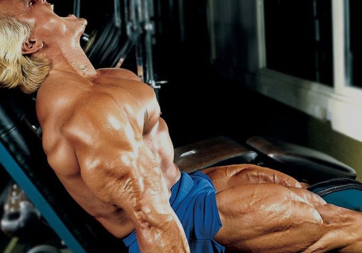 Tom Platz en la prensa de piernas