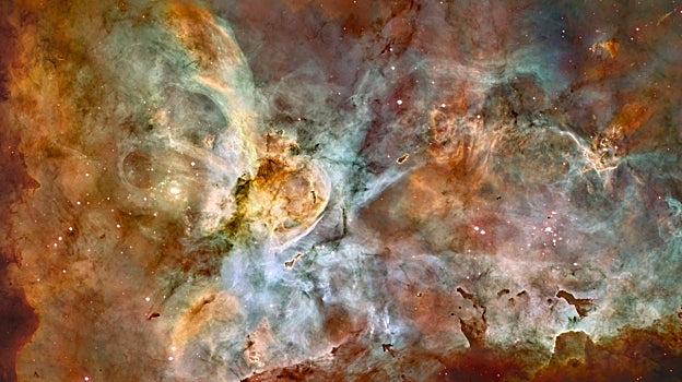 Imagen antes - Nebulosa Carina, vista por el Hubble (izquierda) y por el James Webb (derecha)