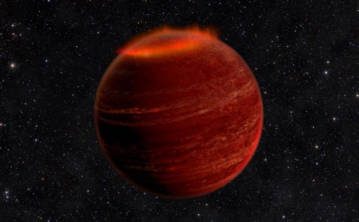 Una enana marrón, ni estrella ni planeta, muestra una potente aurora cerca de su polo norte