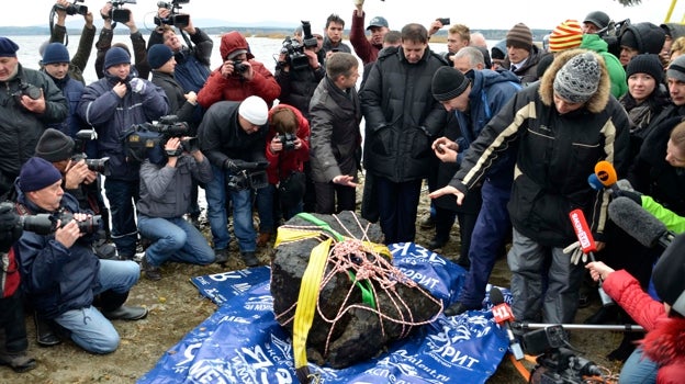 Meteorito recuperado del lago Chebarkul
