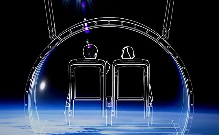 Imagen principal - Imágenes de la cápsula y pruebas con el globo