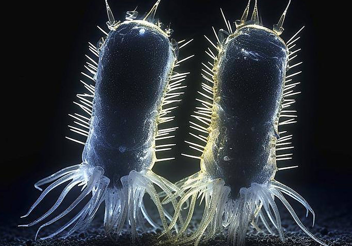 La ilustración muestra cómo habrían podido ser los organismos de la llamada 'biota del protosterol', que dominaron los océanos durante 800 millones de años y son nuestros antepasados más antiguos conocidos