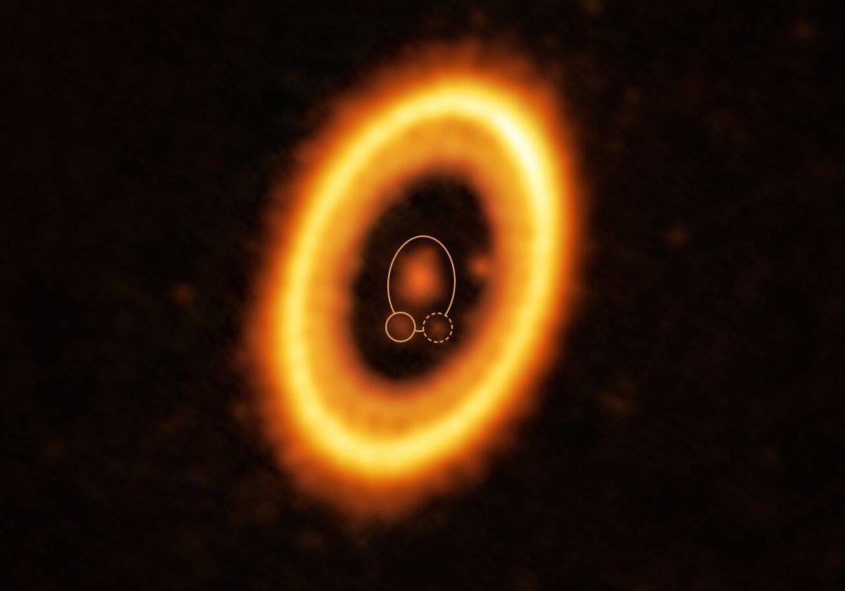 El joven sistema planetario PDS 70, ubicado a casi 400 años luz de la Tierra