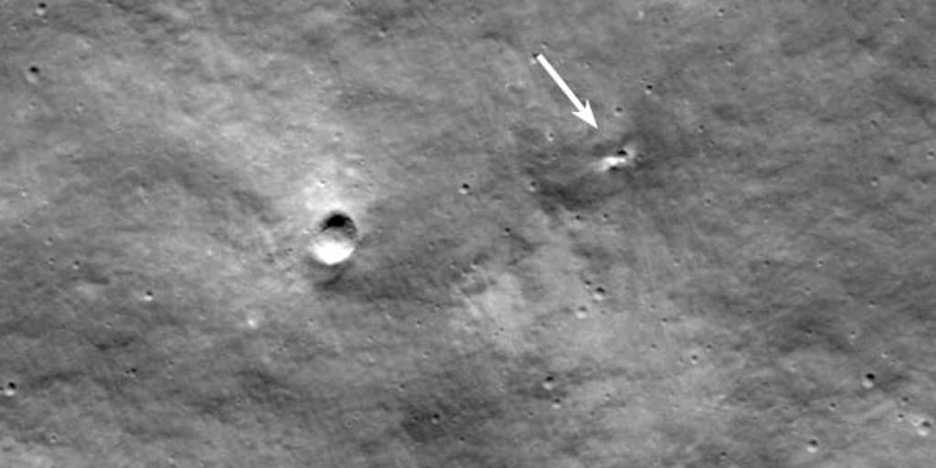 NASA shows the first image of the crater left by the Russian spacecraft when it crashed on the Moon