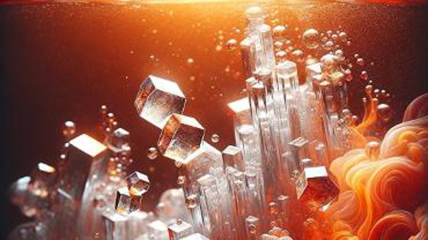 Cristales de sílice surgen del metal líquido del núcleo externo de la Tierra debido a una reacción química inducida por el agua