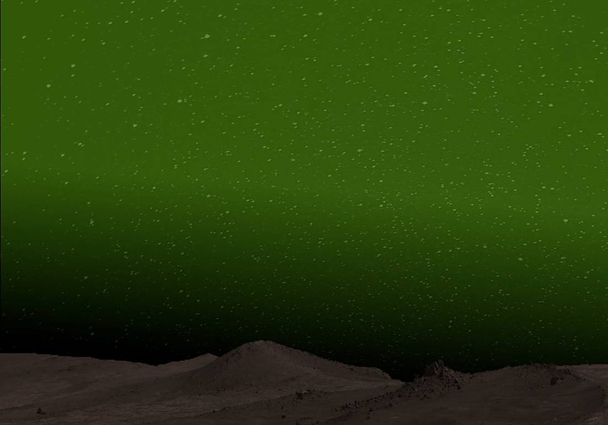 En la ilustración, el cielo que podrían ver los futuros astronautas en los polos de Marte