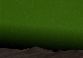Planeta rojo y... ¿cielo verde? Observan, por primera vez, un fuerte resplandor verdoso en el cielo nocturno de Marte