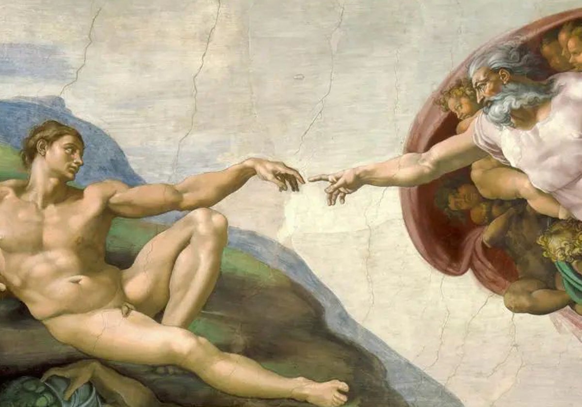'La creación de Adán', fresco de la Capilla Sixtina realizado por Miguel Ángel