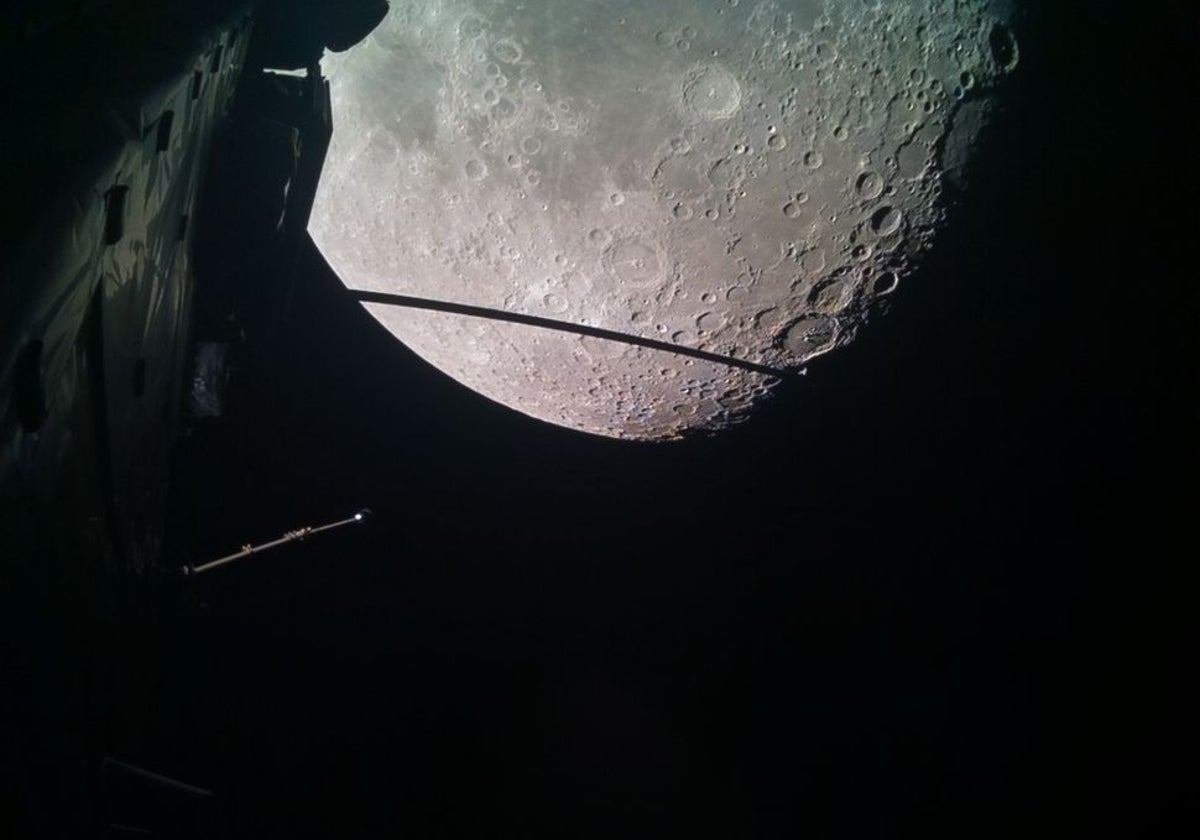 Imagen de la Luna tomada por la cámara de la sonda europea Juice
