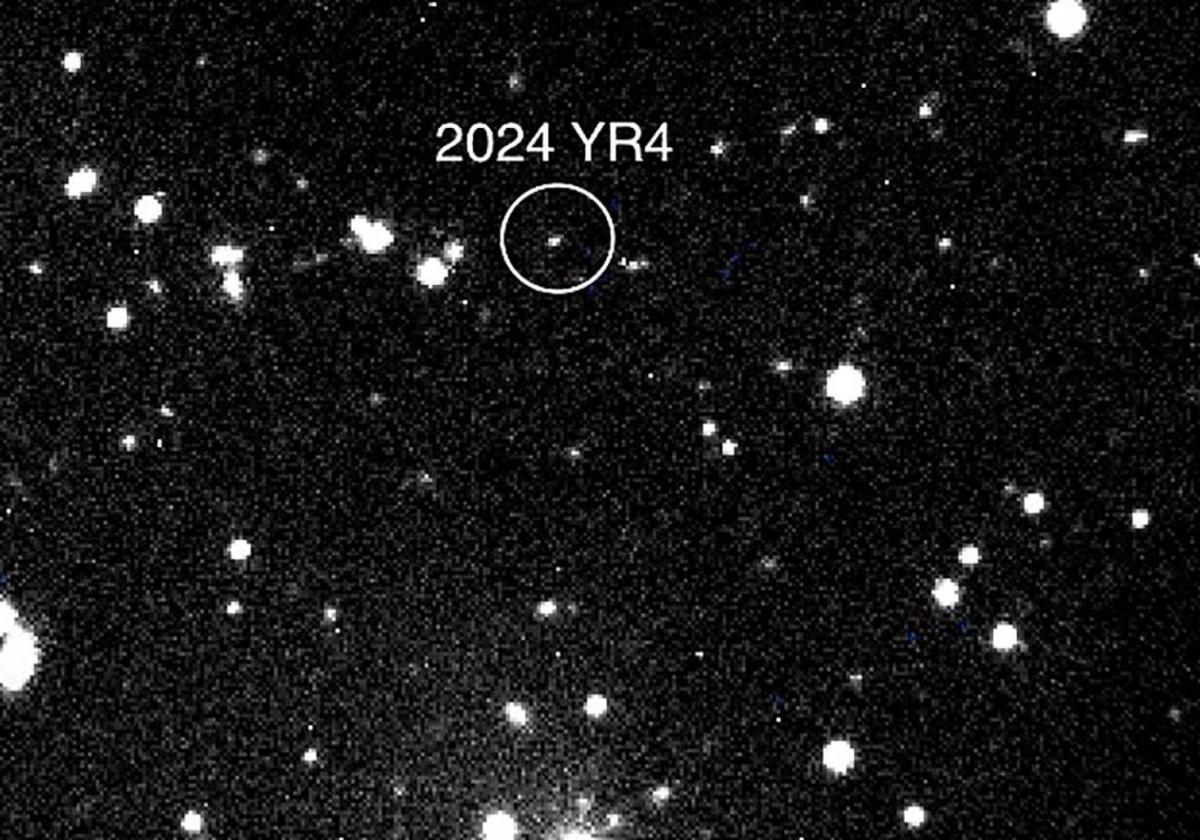 Esta imagen facilitada por la NASA muestra el asteroide 2024 YR4 observado por el telescopio Magdalena Ridge de 2,4 m del Instituto de Tecnología de Nuevo México el 27 de enero de 2025