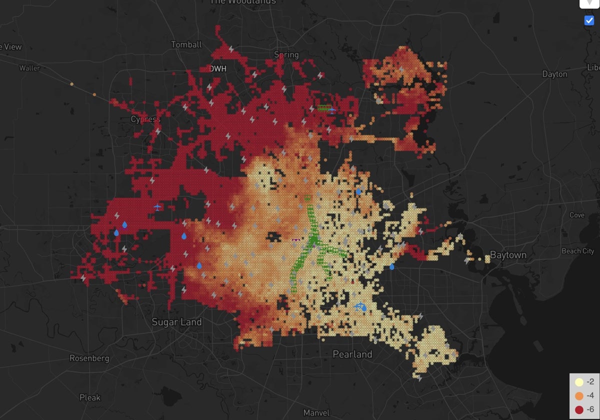 Houston, en Texas, con amplias áreas que se hunden a 10 mm por año, es la ciudad más afectada