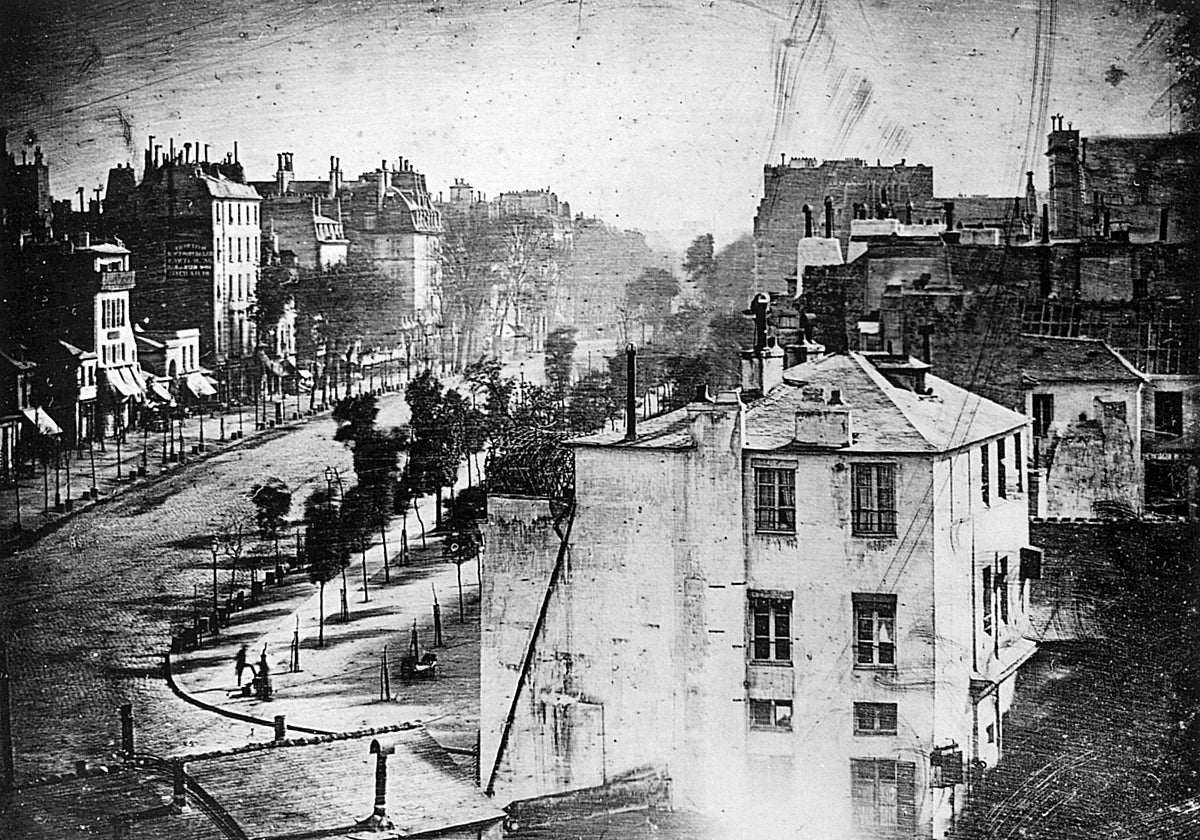 'Boulevard du Temple', imagen obtenida por Daguerre en 1838