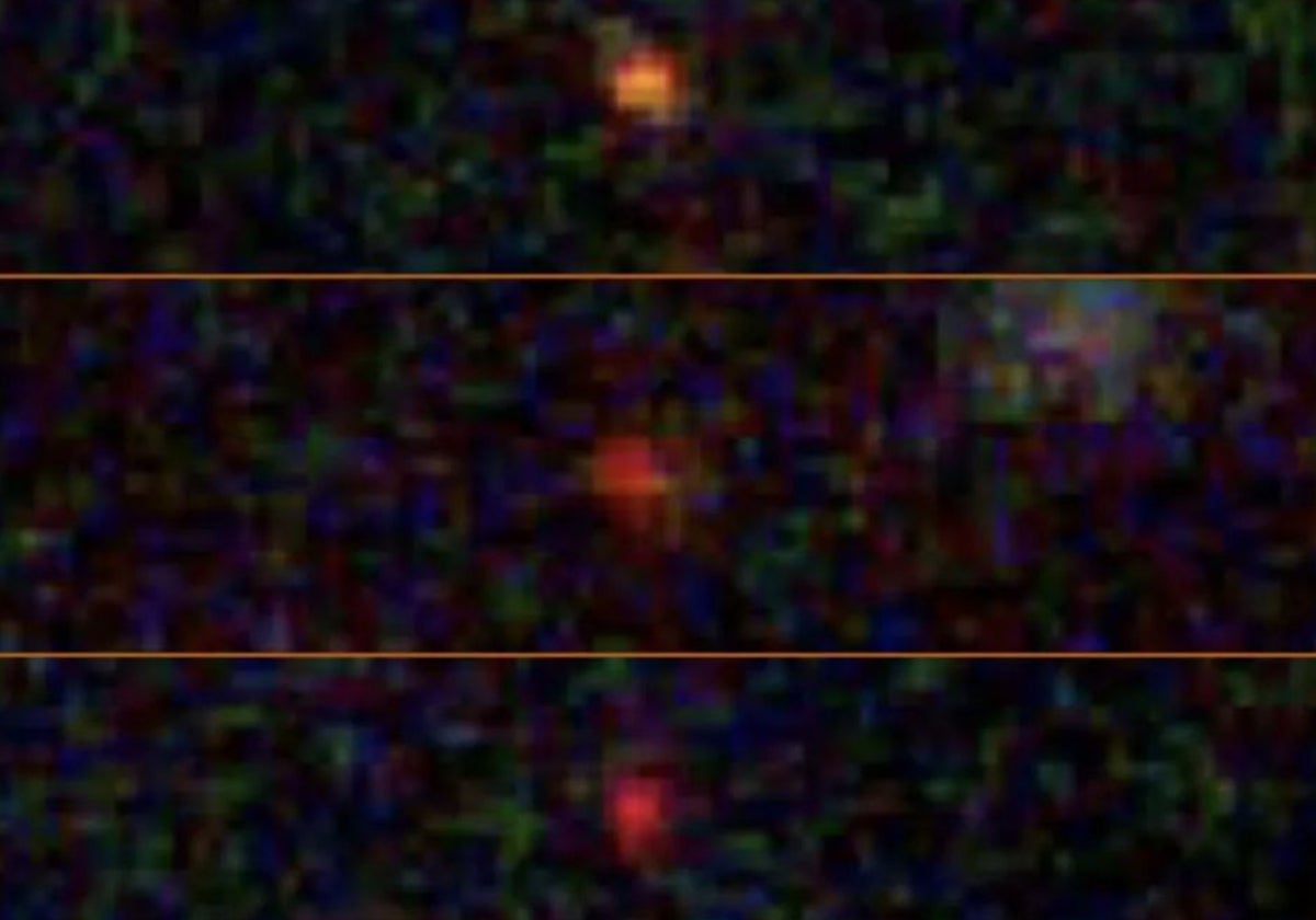 El telescopio espacial James Webb detectó en 2023 estos tres objetos que podrían ser estrellas oscuras, formadas a partir de partículas de materia oscura que se aniquilan entre sí