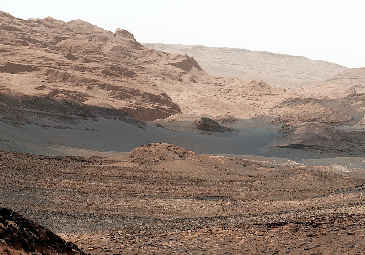 Una imagen del Monte Sharp, donde se han hallado rocas carbonatadas