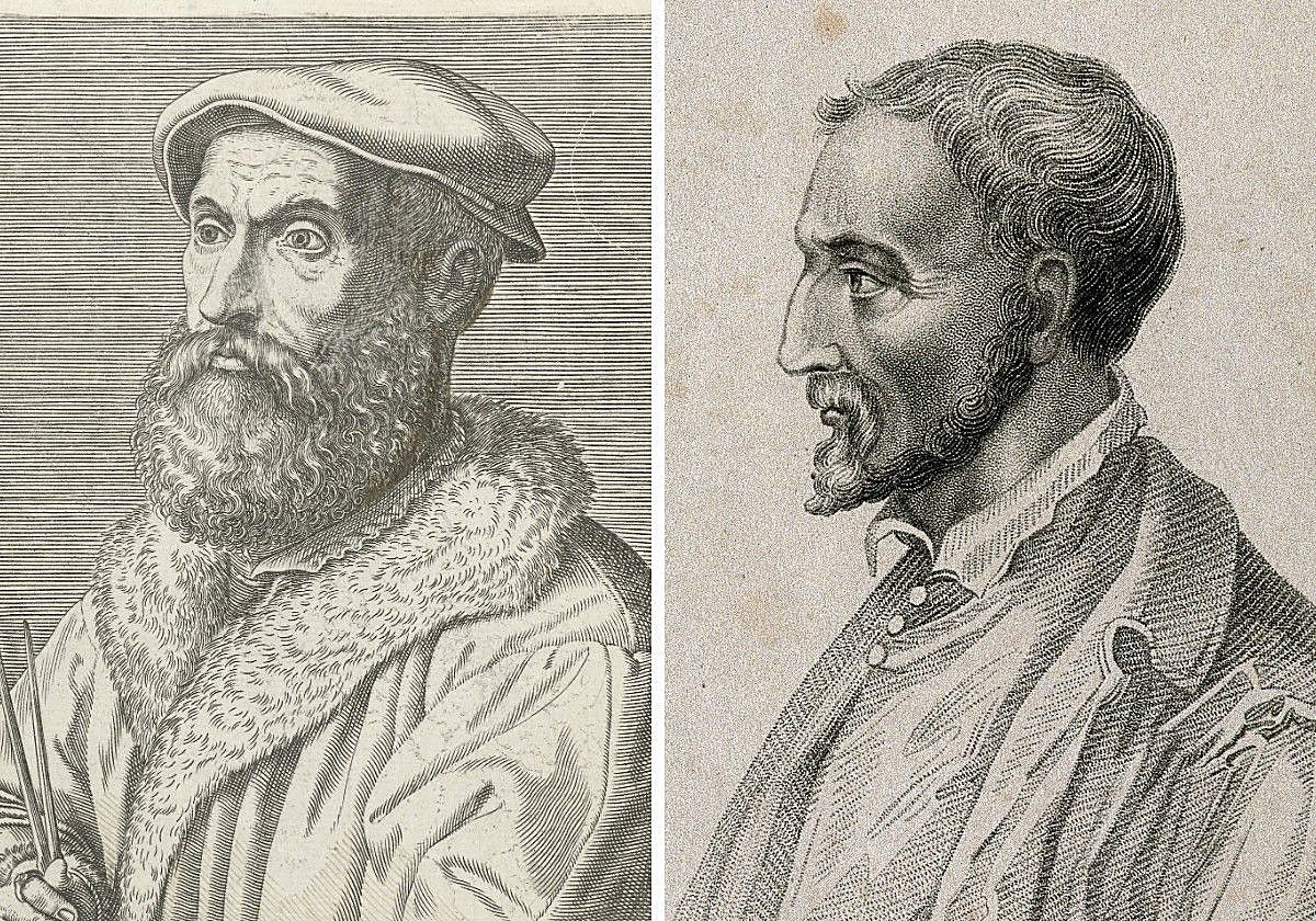Retratos de Tartaglio y Cardano