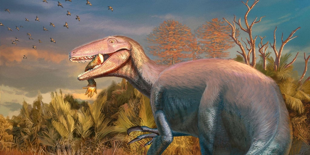 Joaquinraptor: el gran dinosaurio de mil kilos que dominó la Patagonia y murió con una pata de cocodrilo entre sus fauces