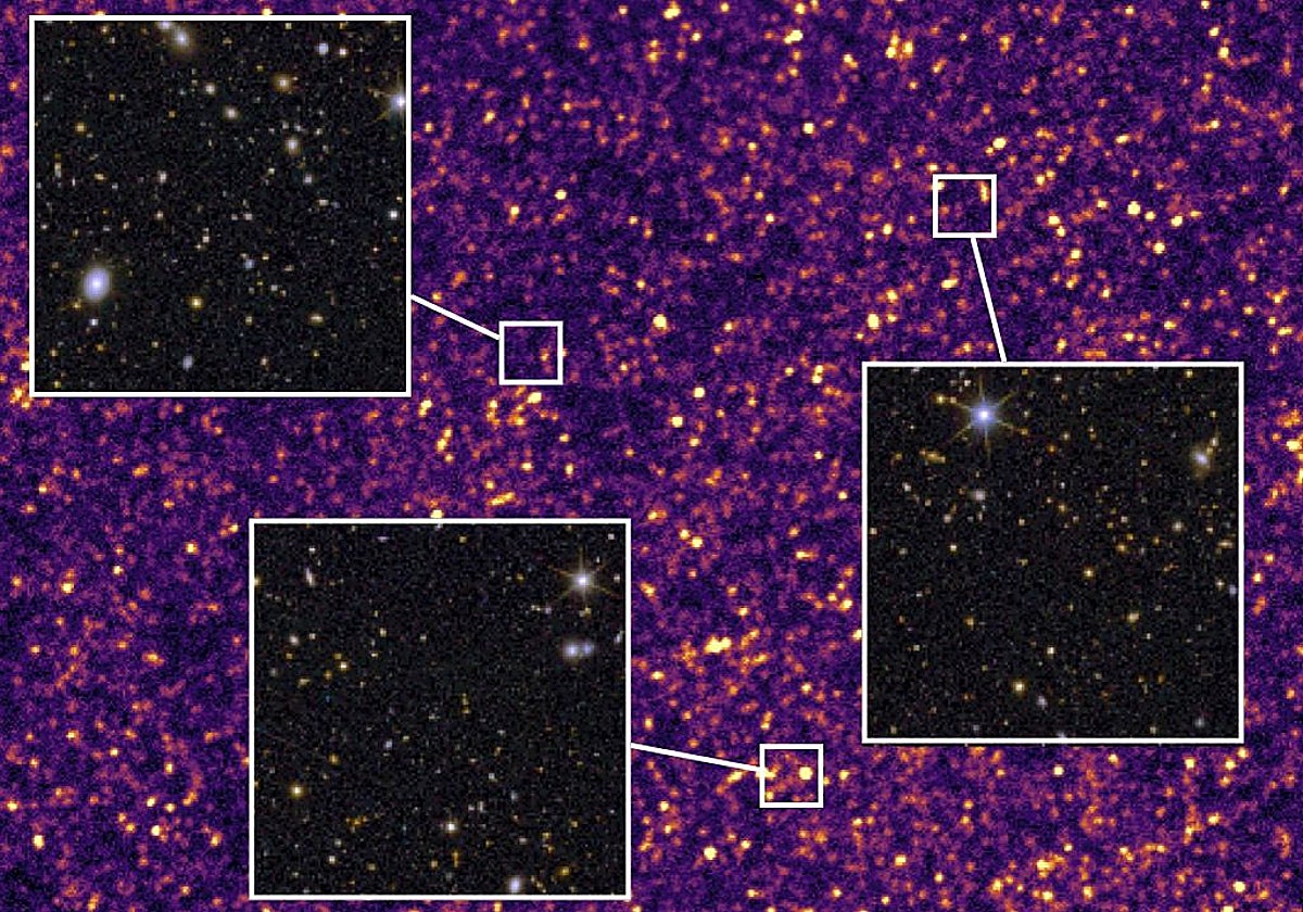 Imagen superpuesta de los telescopios espaciales de la ESA Herschel y Euclid
