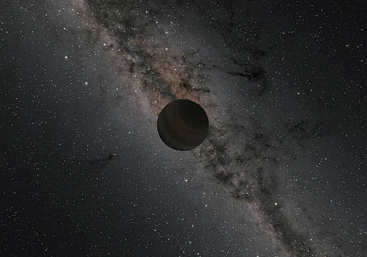 Un planeta solitario en medio de la negrura del espacio