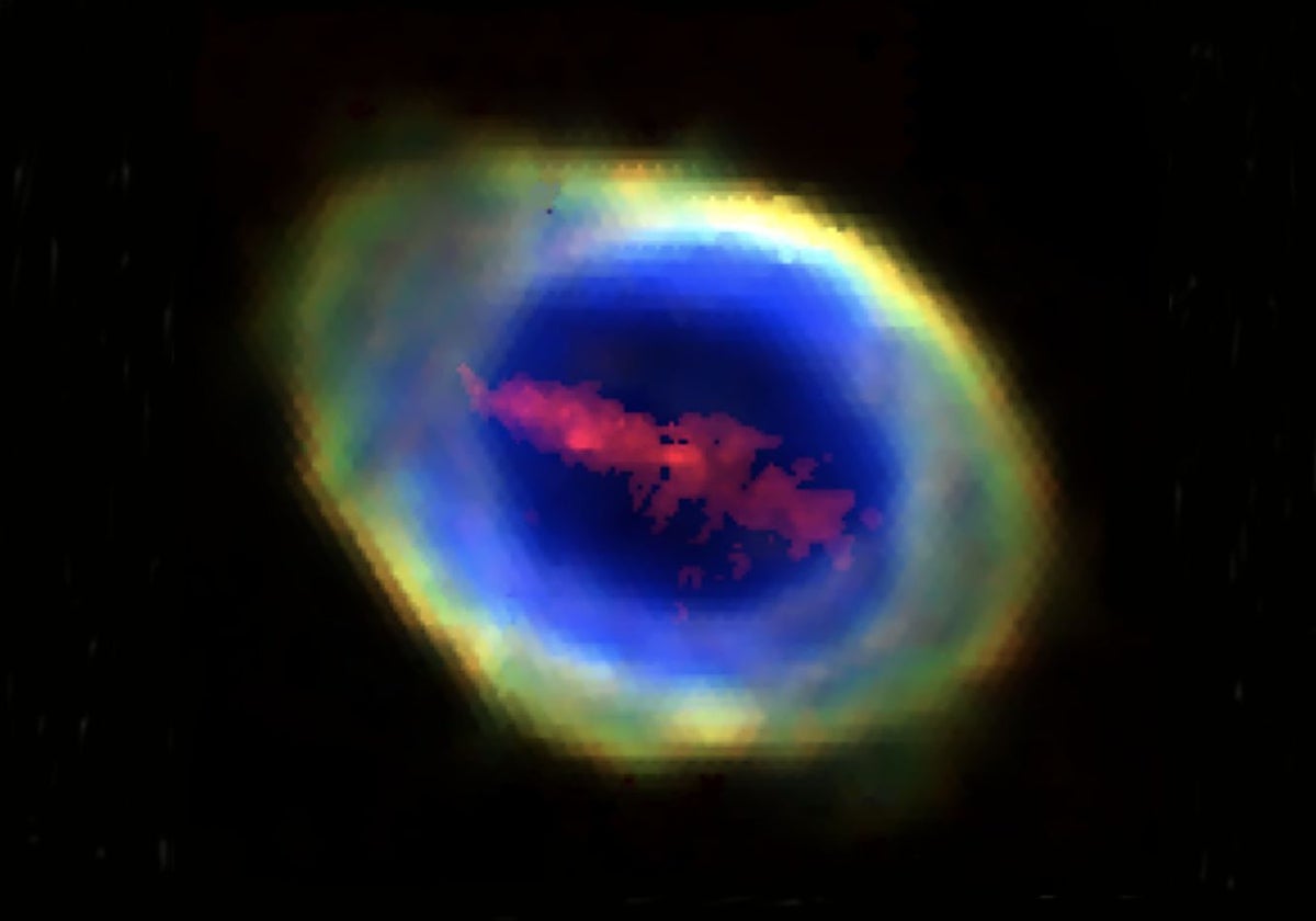 Descubren una gigantesca “barra” de hierro en la Nebulosa del Anillo