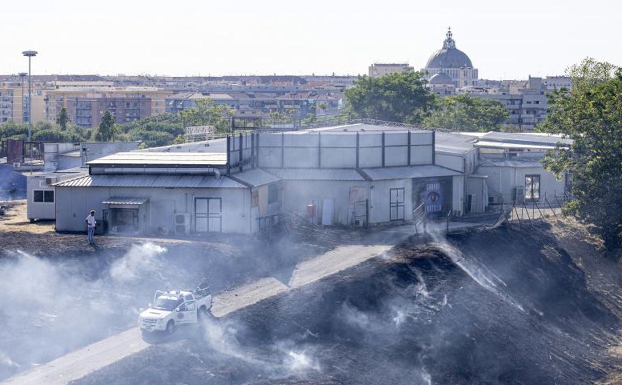 Imagen del incendio de esta semana en los estudios italianos