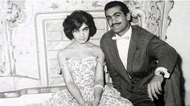 Forugh Farrojzad recién casada con Parviz Shapur