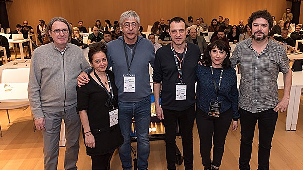 El presidente de APM Albert Salmerón, junto a otros miembros de la Junta Ejecutiva