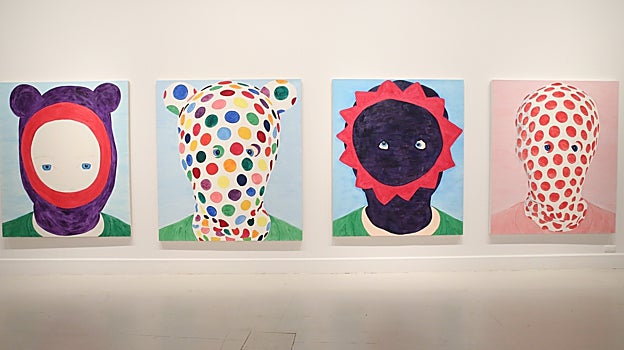 Algunos de los retratos del galés en el CACMálaga