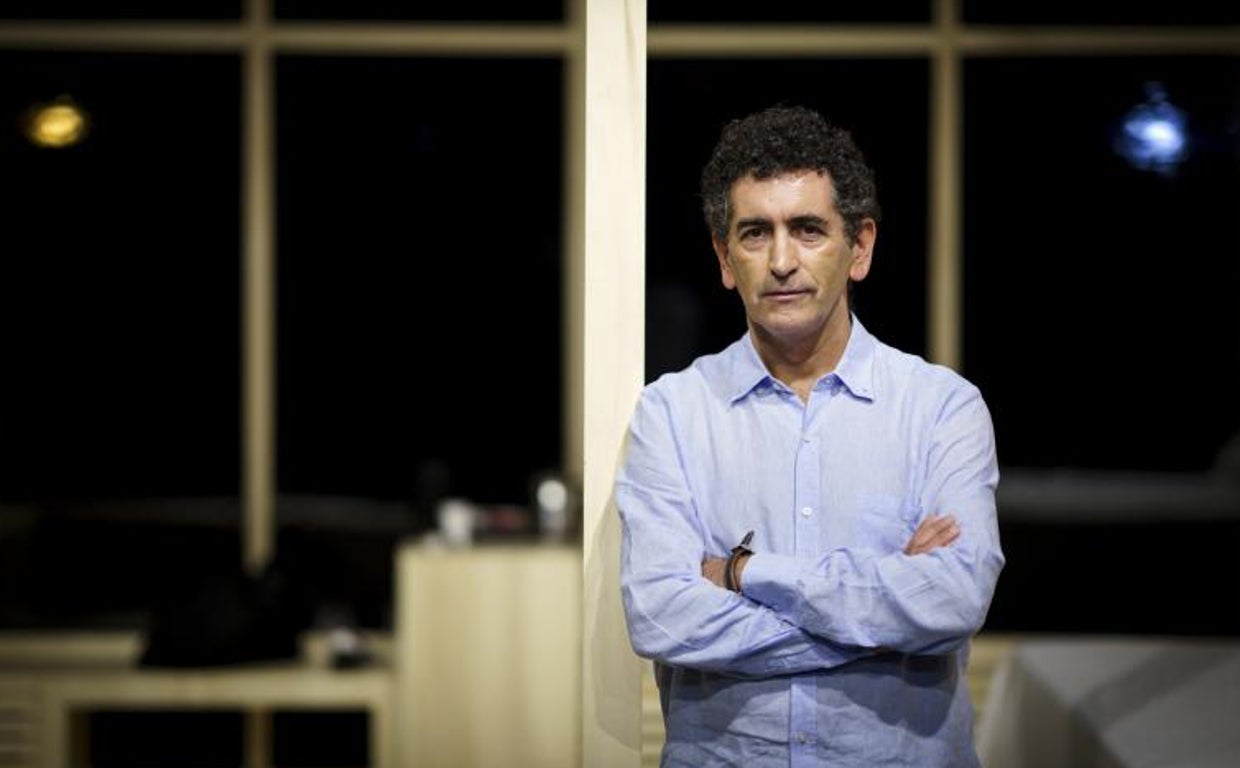 Mayorga, en el escenario del Teatro de la Abadía