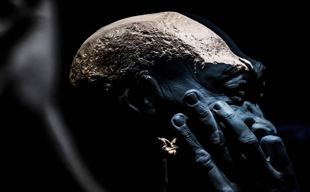 Recreación del 'Hombre de Java' a partir del fragmento del cráneo hallado por Dubois