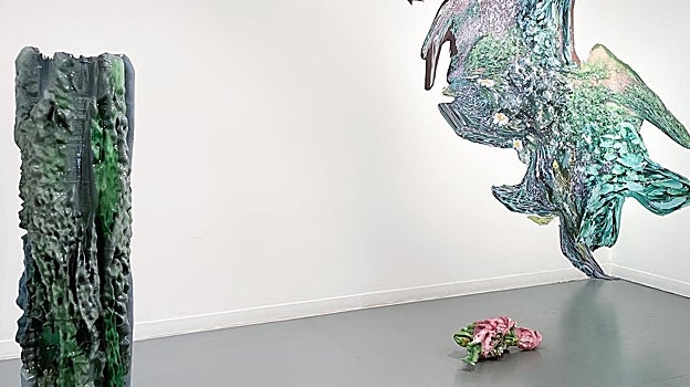 Montaje de 'Atrochando el territorio', piezas en Ángeles Baños